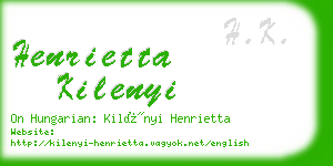 henrietta kilenyi business card